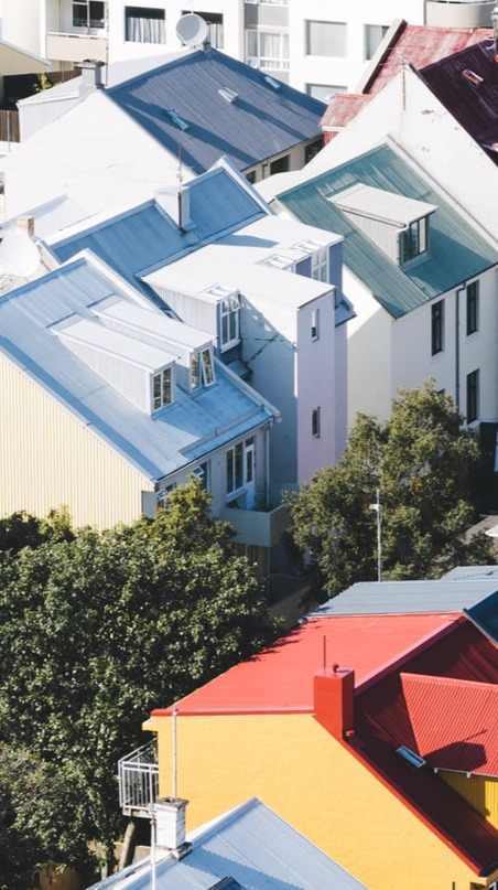 Street with colorful roofs